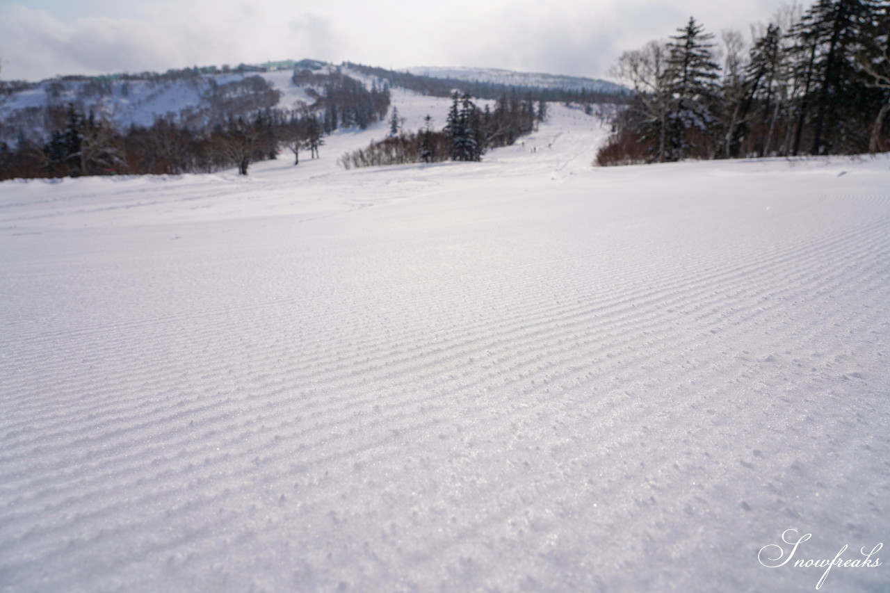 札幌国際スキー場 積雪たっぷり 300cm。コンディション良好なゲレンデでモーグル女子 ・畑田繭さんとコブコブセッション！